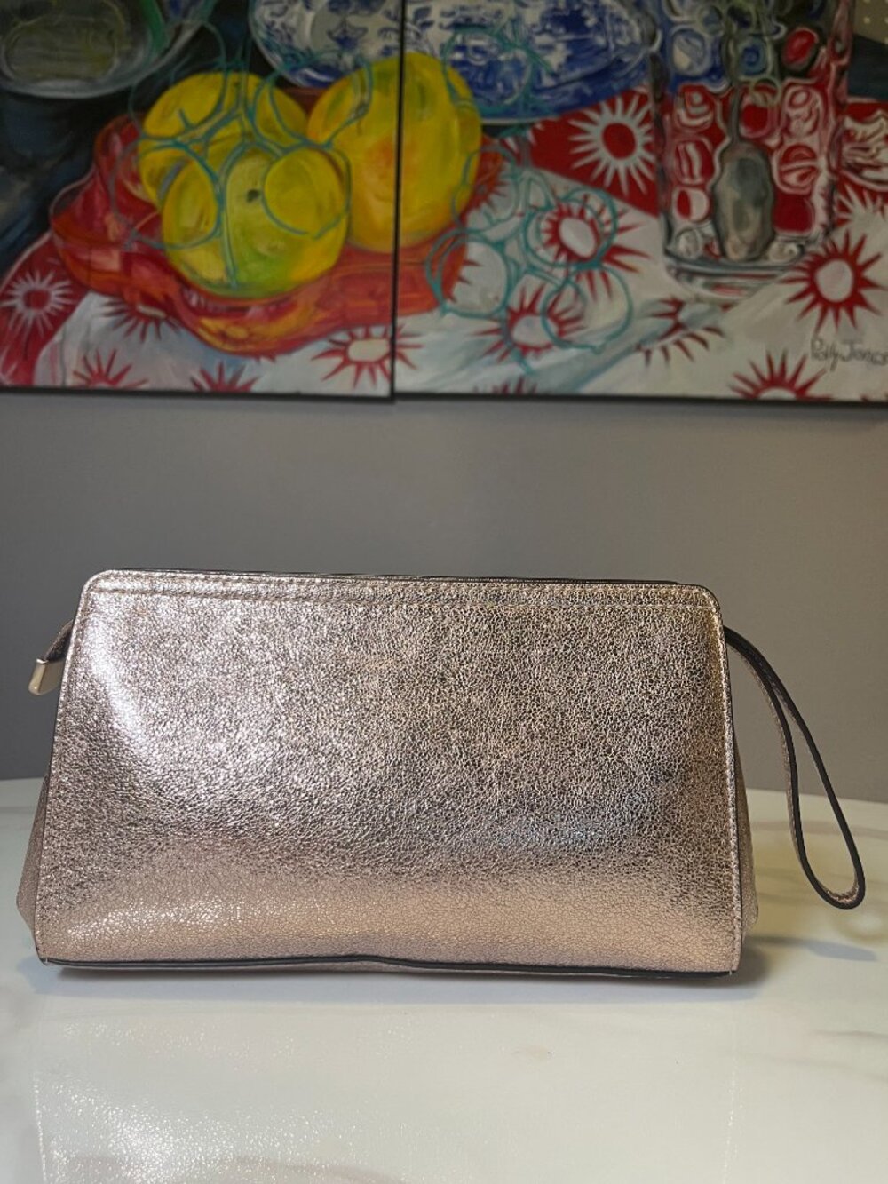 Coach Rose Gold Metallic Leather Clutch - Picture 3 of 13